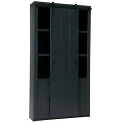 VTwonen Wandkast Barn Zwart - 122x230x37 cm
