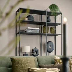 Wandkast Lennard Zwart - 120x195x35 cm