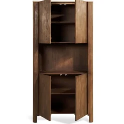 Wandkast Liam Bruin / Marmer - 90x180x40 cm