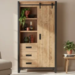 Wandkast Tilburg Naturel - 109x190x45 cm