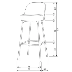 WOOOD Barkruk Vogue Cognac - 80 cm