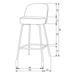 WOOOD Barkruk Vogue Zwart - 65 cm