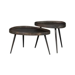 WOOOD Bijzettafel Crude Brons - set 2 stuks