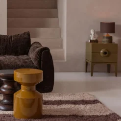 WOOOD Bijzettafel Ferry Honinggeel - Ø 30 cm