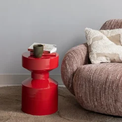 WOOOD Bijzettafel Ferry Rood - Ø 30 cm