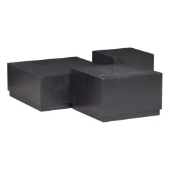 WOOOD Bijzettafel Pim Zwart - set 3 stuks
