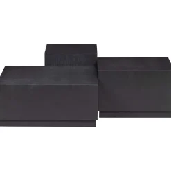 WOOOD Bijzettafel Pim Zwart - set 3 stuks