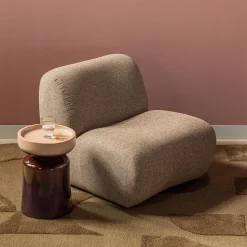 WOOOD Bijzettafel Tumo Paars / Bruin - Ø 35 cm