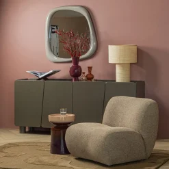 WOOOD Bijzettafel Tumo Paars / Bruin - Ø 35 cm