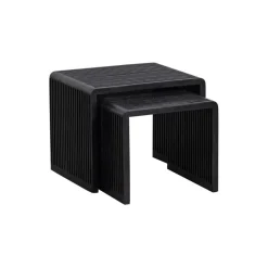 WOOOD Bijzettafel Willa Zwart - set 2 stuks