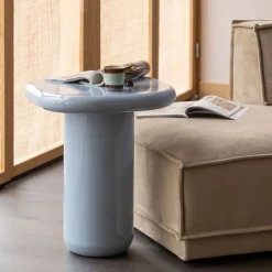 WOOOD Bijzettafel Zava Lichtblauw - Ø 50 cm