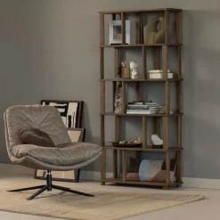 WOOOD Boekenkast Riss Bruin - 90x186x30 cm