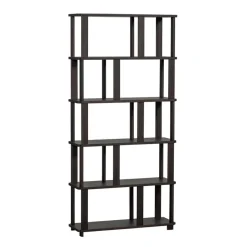 WOOOD Boekenkast Riss Donkerbruin - 90x186x30 cm