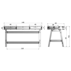 WOOOD Bureau Nikki Wit - 140x75x62 cm