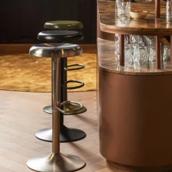 WOOOD Draaibare Barkruk Isaac Zwart