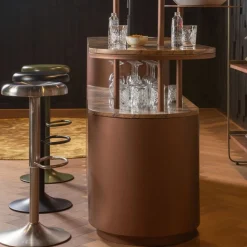 WOOOD Draaibare Barkruk Isaac Zwart