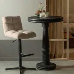 WOOOD Draaibare Barkruk Vinny Beige