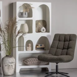 WOOOD Draaifauteuil Job Groen