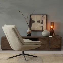WOOOD Draaifauteuil Milaro Beige