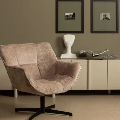 WOOOD Draaifauteuil Wibo Taupe