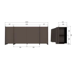 WOOOD Dressoir Brock Middenbruin - 200x85x44 cm