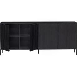 WOOOD Dressoir New Gravure Zwart - 200x85x46 cm