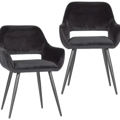 WOOOD Eetkamerstoel Jelle Zwart - set 2 stuks
