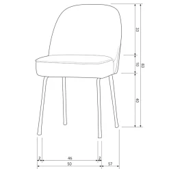 WOOOD Eetkamerstoel Vogue Nougat