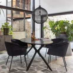 WOOOD Eettafel Bruno Zwart - 220x100 cm