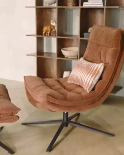 WOOOD Fauteuil Kube Bruin