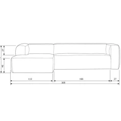 WOOOD Hoekbank Bean Links Cognac