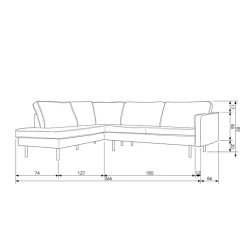 WOOOD Hoekbank Rodeo Links Cognac