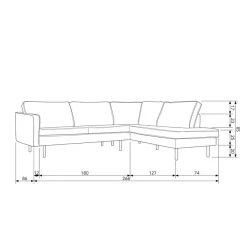 WOOOD Hoekbank Rodeo Rechts Cognac