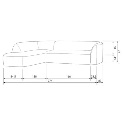 WOOOD Hoekbank Sloping Links Beige