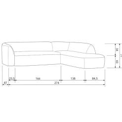WOOOD Hoekbank Sloping Rechts Bonsai