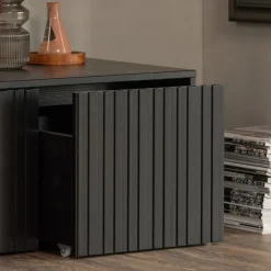 WOOOD Kistbank New Gravure Zwart - 88x50x40 cm