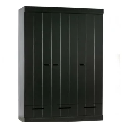 WOOOD Kledingkast Connect Zwart - 140x195x53 cm
