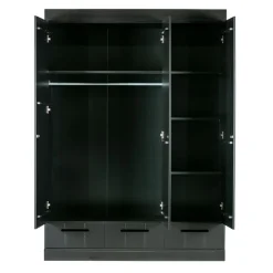 WOOOD Kledingkast Connect Zwart - 140x195x53 cm