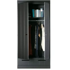 WOOOD Kledingkast Connect Zwart - 94x195x53 cm
