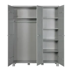 WOOOD Kledingkast Dennis Grijs - 158x202x55 cm