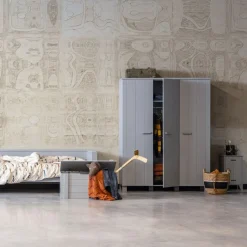 WOOOD Kledingkast Dennis Grijs - 158x202x55 cm