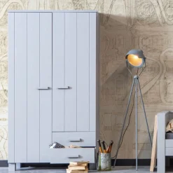 WOOOD Kledingkast Dennis Grijs - 111x202x55 cm