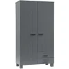 WOOOD Kledingkast Dennis Donkergrijs - 111x202x55 cm