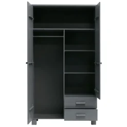 WOOOD Kledingkast Dennis Donkergrijs - 111x202x55 cm