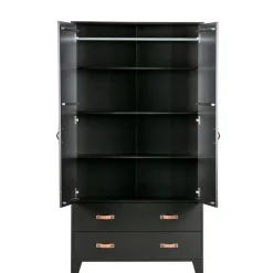 WOOOD Kledingkast Dian Zwart - 94x180x40 cm
