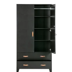 WOOOD Kledingkast Dian Zwart - 94x180x40 cm