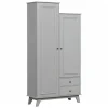 WOOOD Kledingkast Lily Grijs - 98x190x41 cm