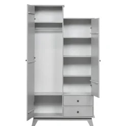 WOOOD Kledingkast Lily Grijs - 98x190x41 cm