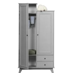 WOOOD Kledingkast Lily Grijs - 98x190x41 cm