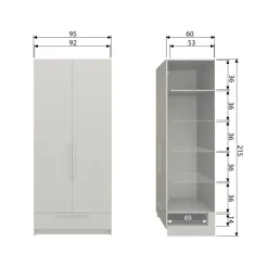 WOOOD Kledingkast Pure Dust - 95x215x60 cm